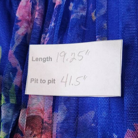 Candalite Blue Floral Dress Size 1X Plus Size Wedding Guest Dress - Picture 10 of 10